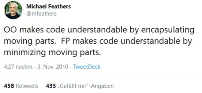 OO en FP geven andere manieren om code begrijpelijk te maken (Feathers, z.d.).