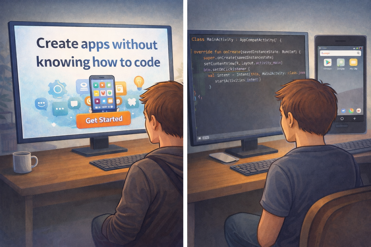 "Create apps without knowing how to code" klinkt verleidelijk, maar levert geen begrip op